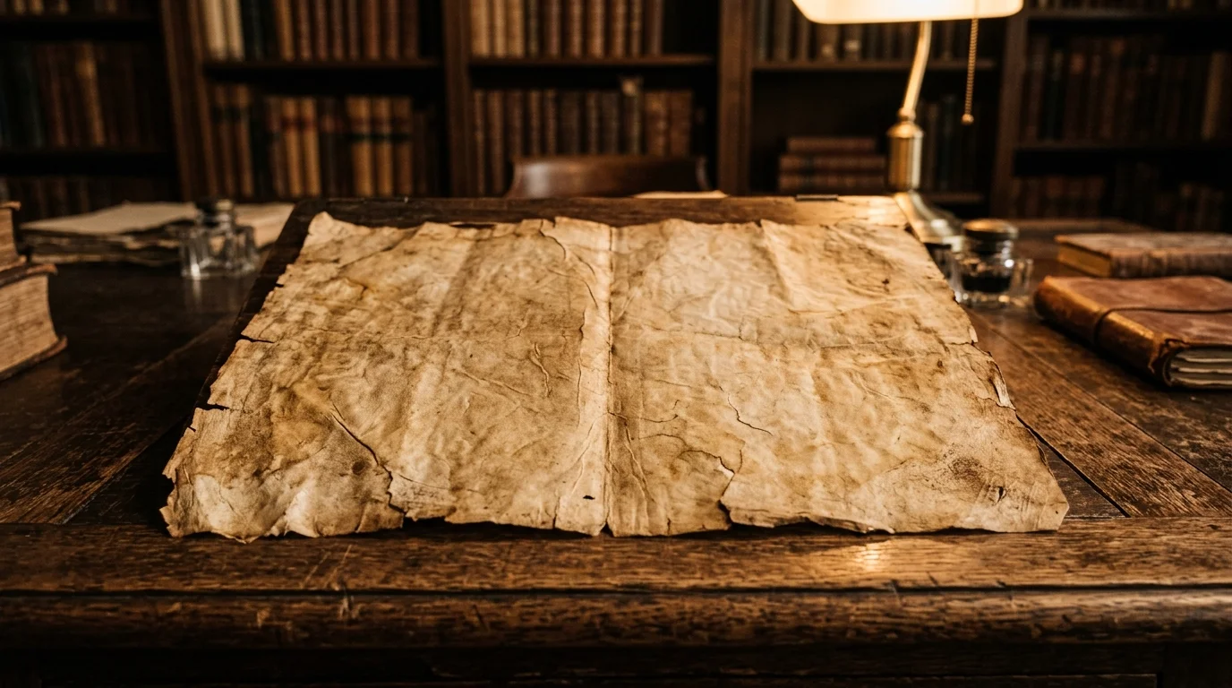 Close-up of aged parchment document with handwritten text representing the Declaration of Independence