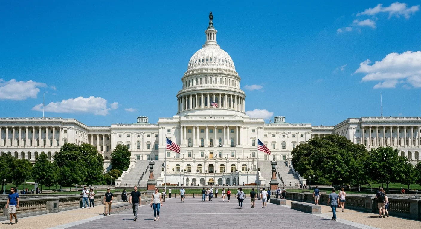 The exterior of the US Capitol building, home of the House of Representatives and Congress